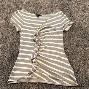 Striped Beige and White Women's Top